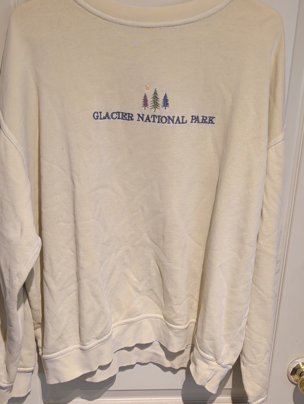 Genuine Merchandise Cream Glacier National Park Crewneck